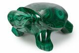 Flowery Malachite Turtle Carving - DR Congo #349338-1